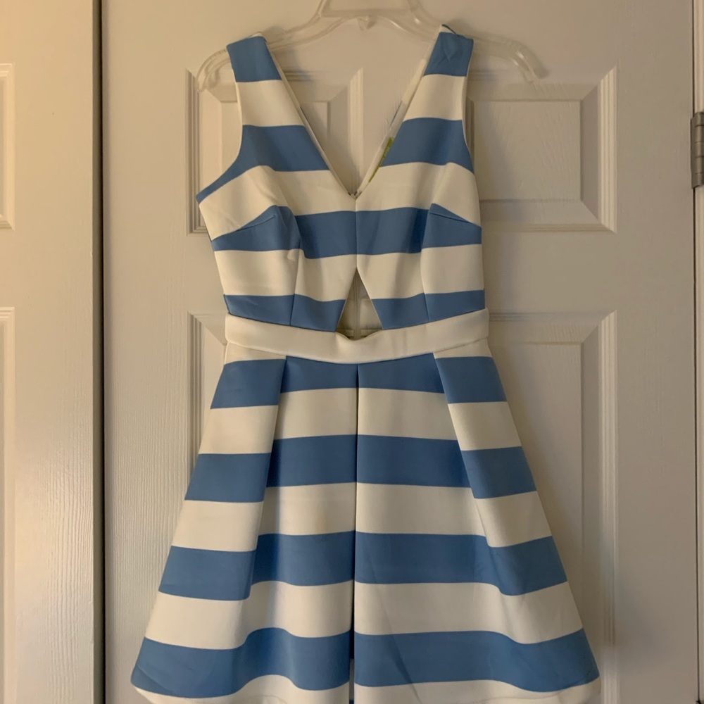 Gianni Bini blue and white striped dress